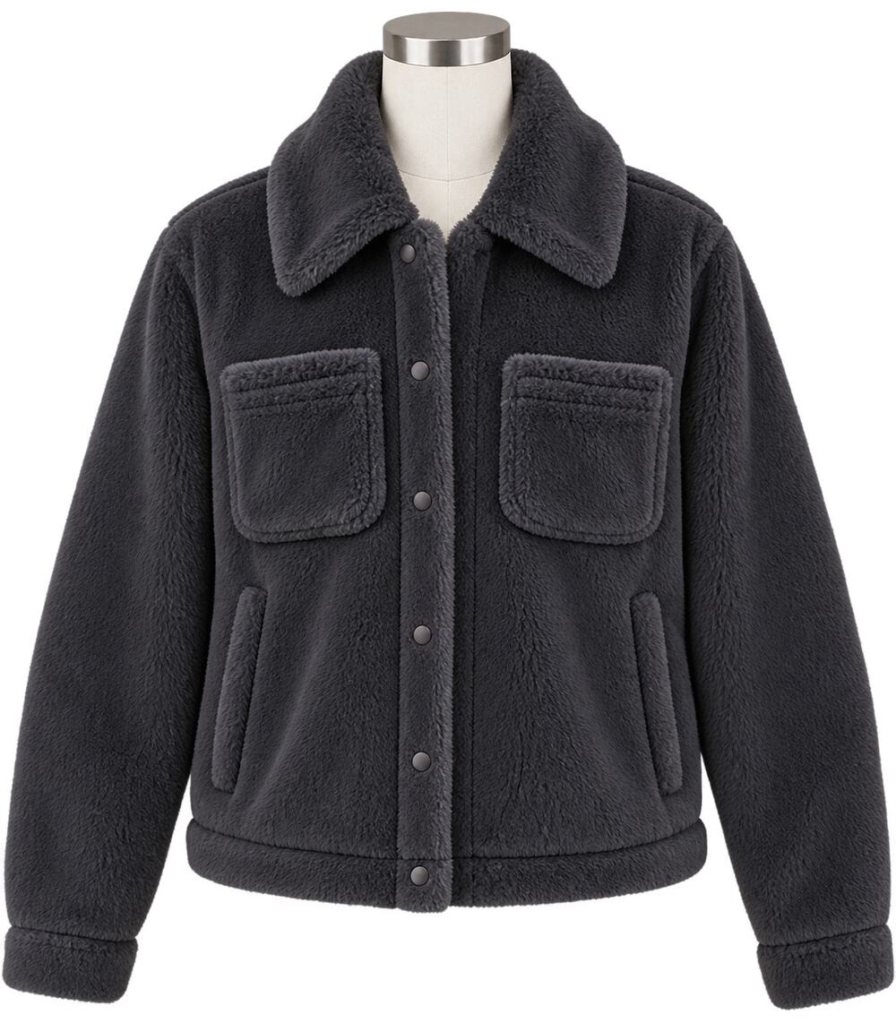 ASOS Charcoal Gray Women's Plush Faux Fur Teddy Jacket - Size Small